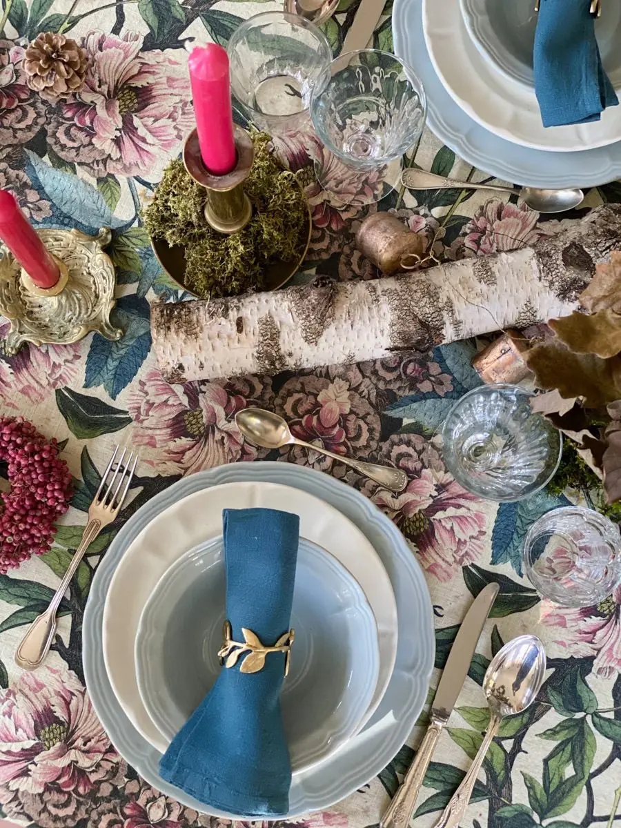 une table de style rustique en hiver décor