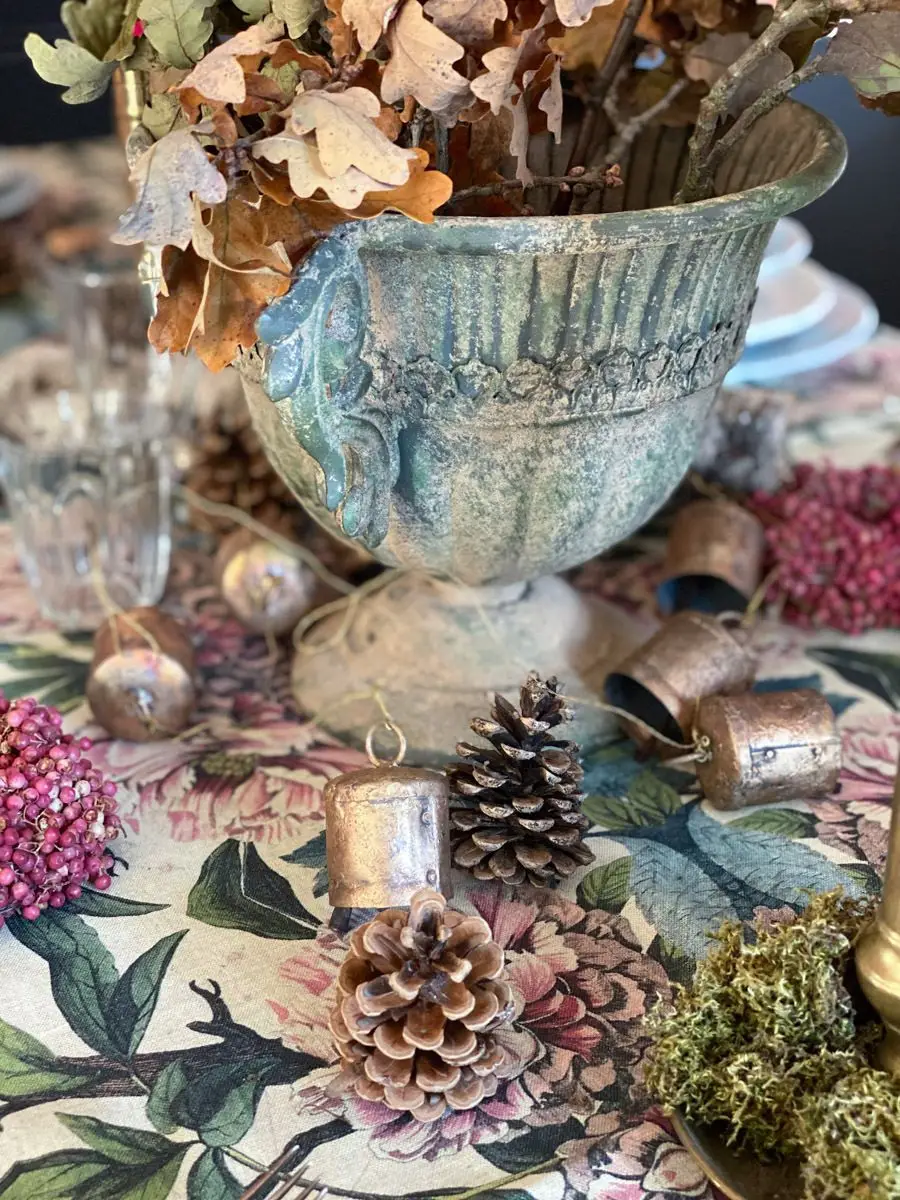 une table de style rustique en hiver décor