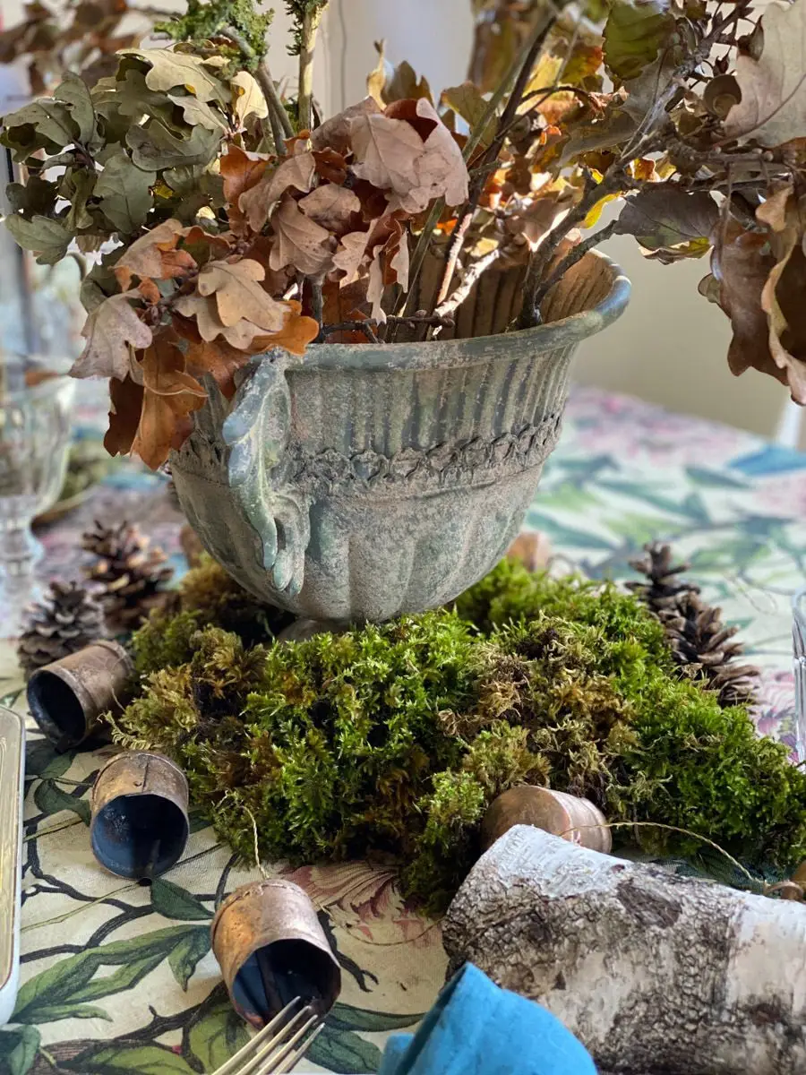 une table de style rustique en hiver décor