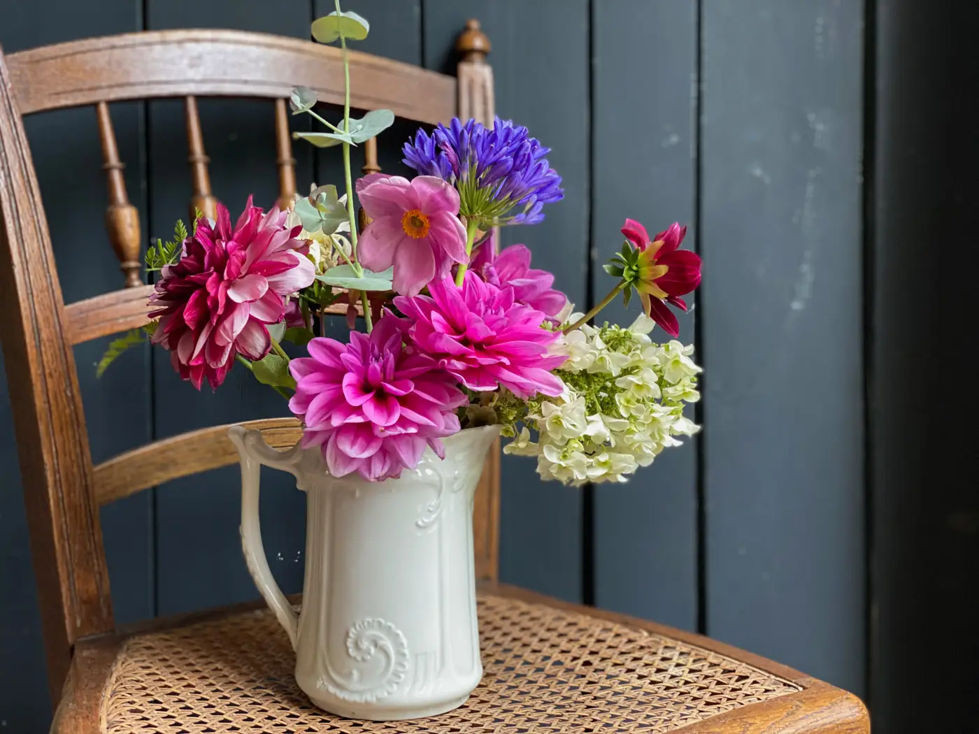 art floral bouquet vintage dahlias-3