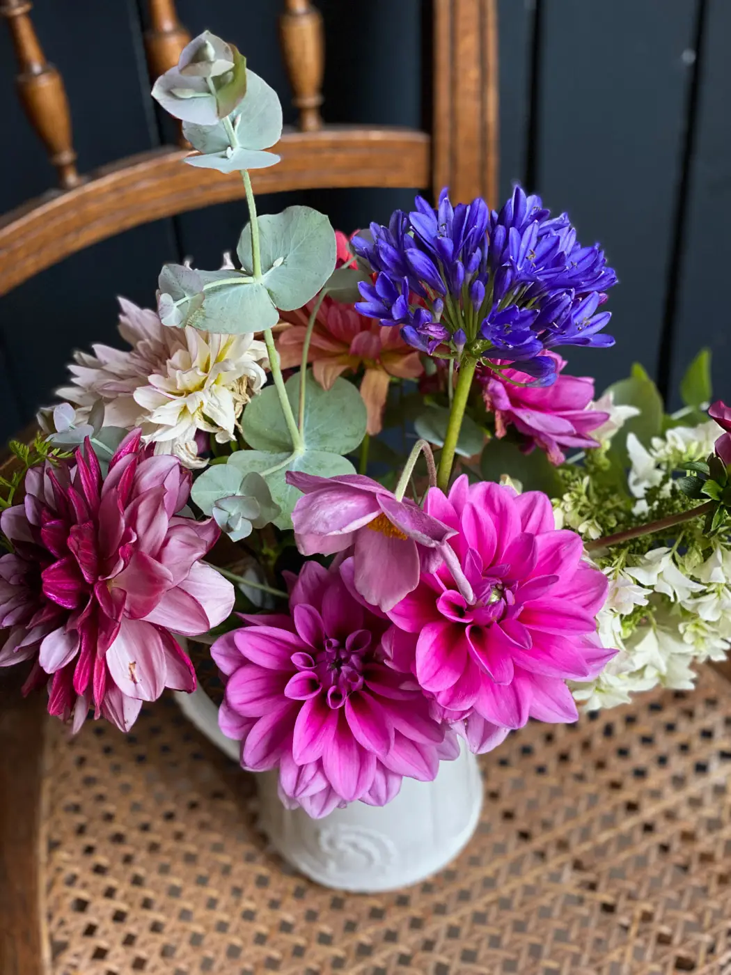 art floral bouquet vintage dahlias-6