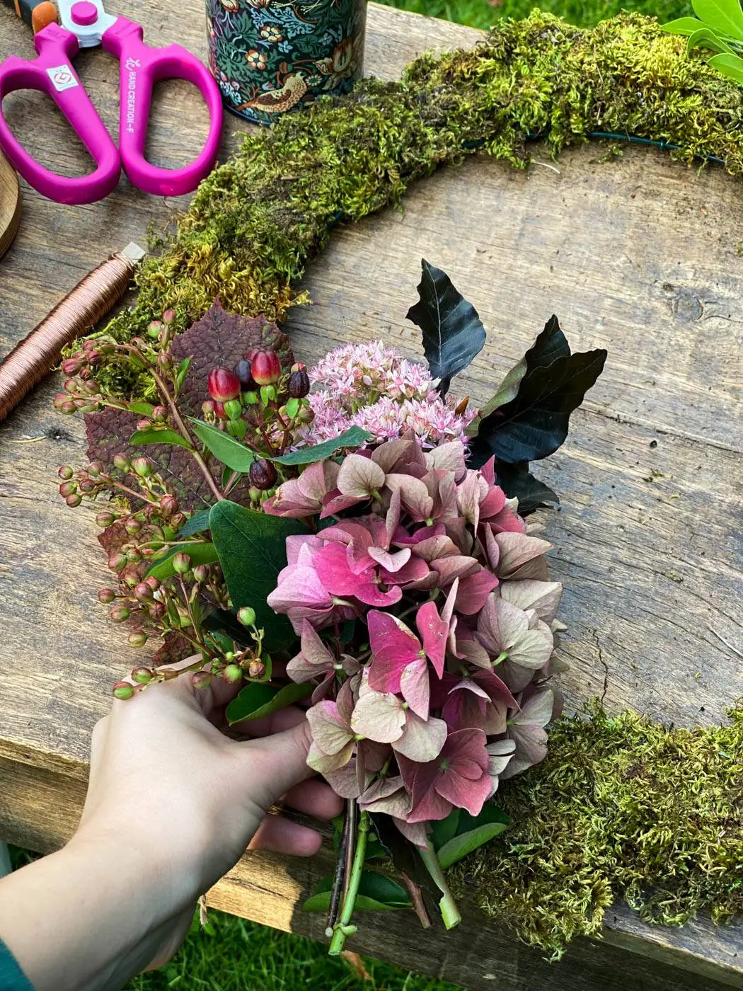 couronne automne hortensias tutoriel autumn fall wreath tutorial hydrangeas-20