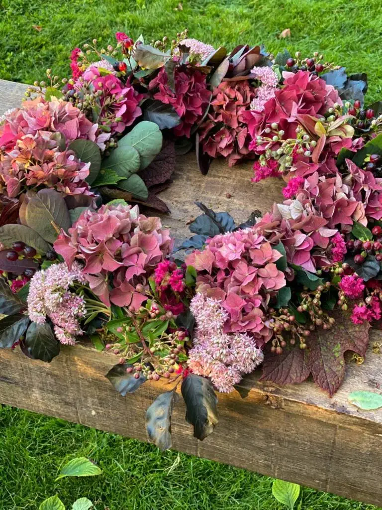 couronne automne hortensias tutoriel autumn fall wreath tutorial hydrangeas-33