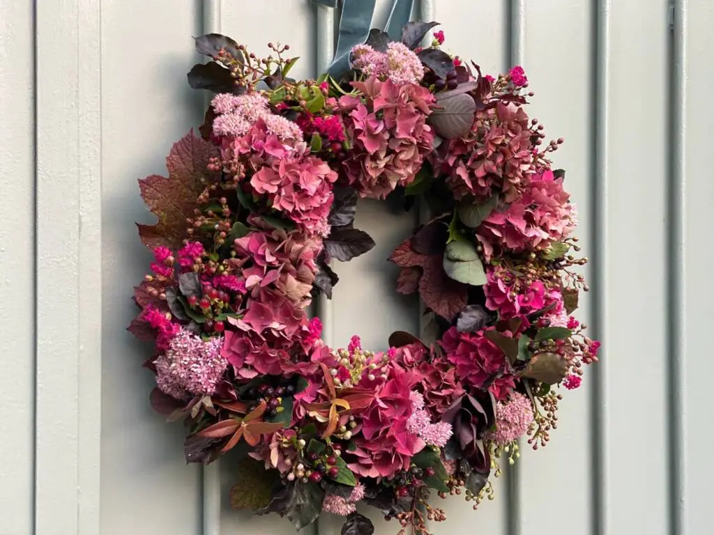 DIY comment créer couronne automne avec hortensias