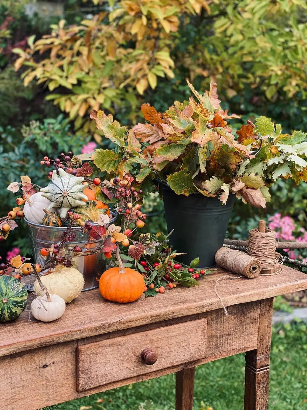 DIY centre de table automnal rustic fall centerpiece