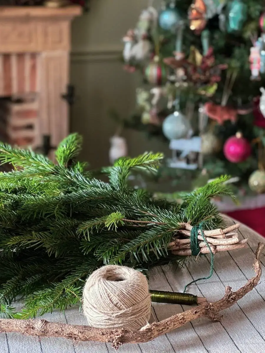 tutoriel centre de table de Noël guirlande Christmas garland centerpiece-01