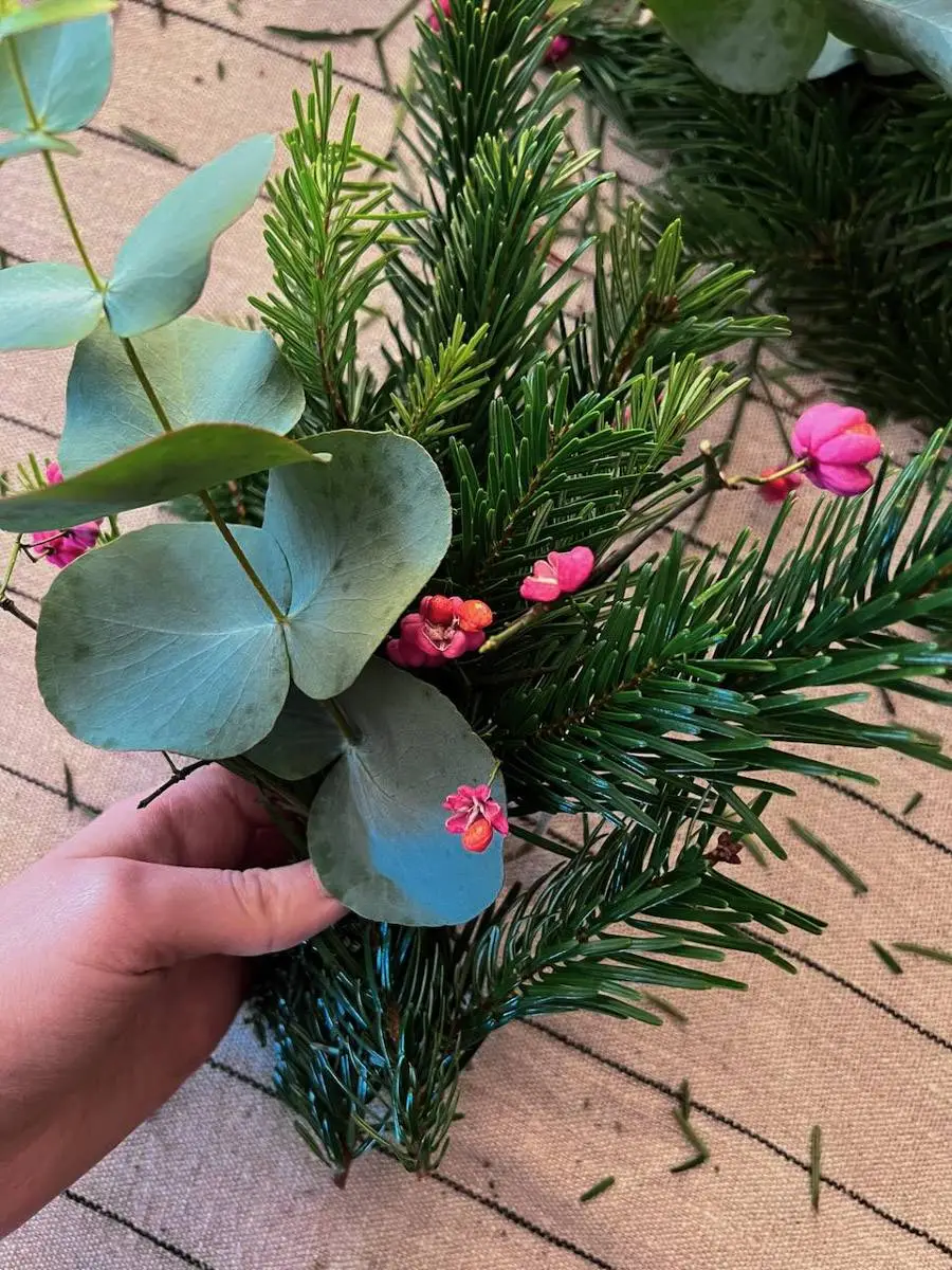 tutoriel centre de table de Noël guirlande Christmas garland centerpiece-04