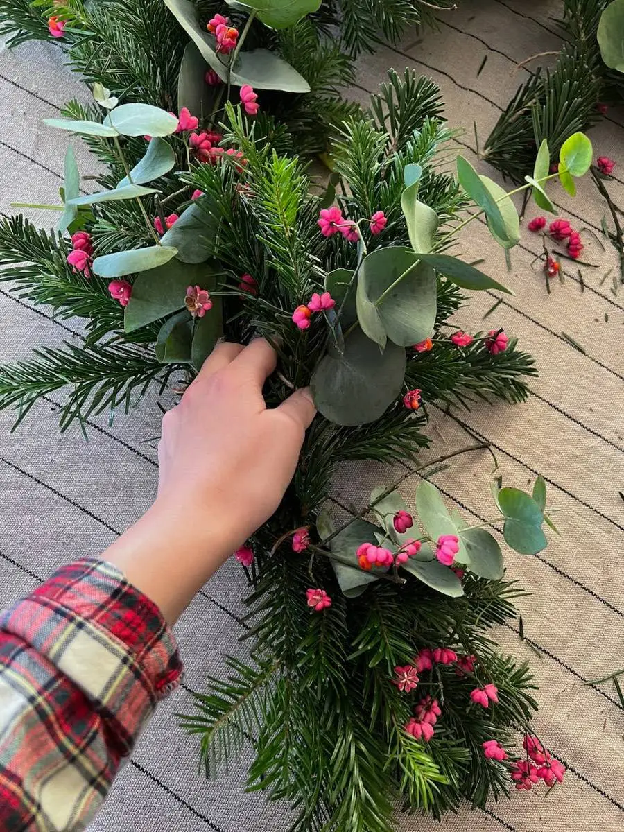 tutoriel centre de table de Noël guirlande Christmas garland centerpiece-05