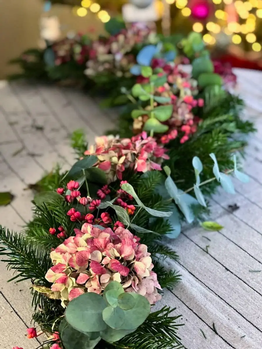 tutoriel centre de table de Noël guirlande Christmas garland centerpiece-09