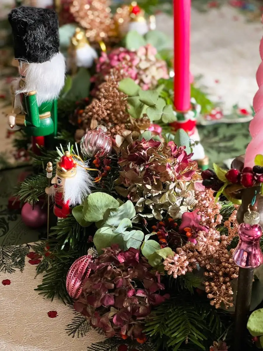 tutoriel centre de table de Noël guirlande Christmas garland centerpiece-12