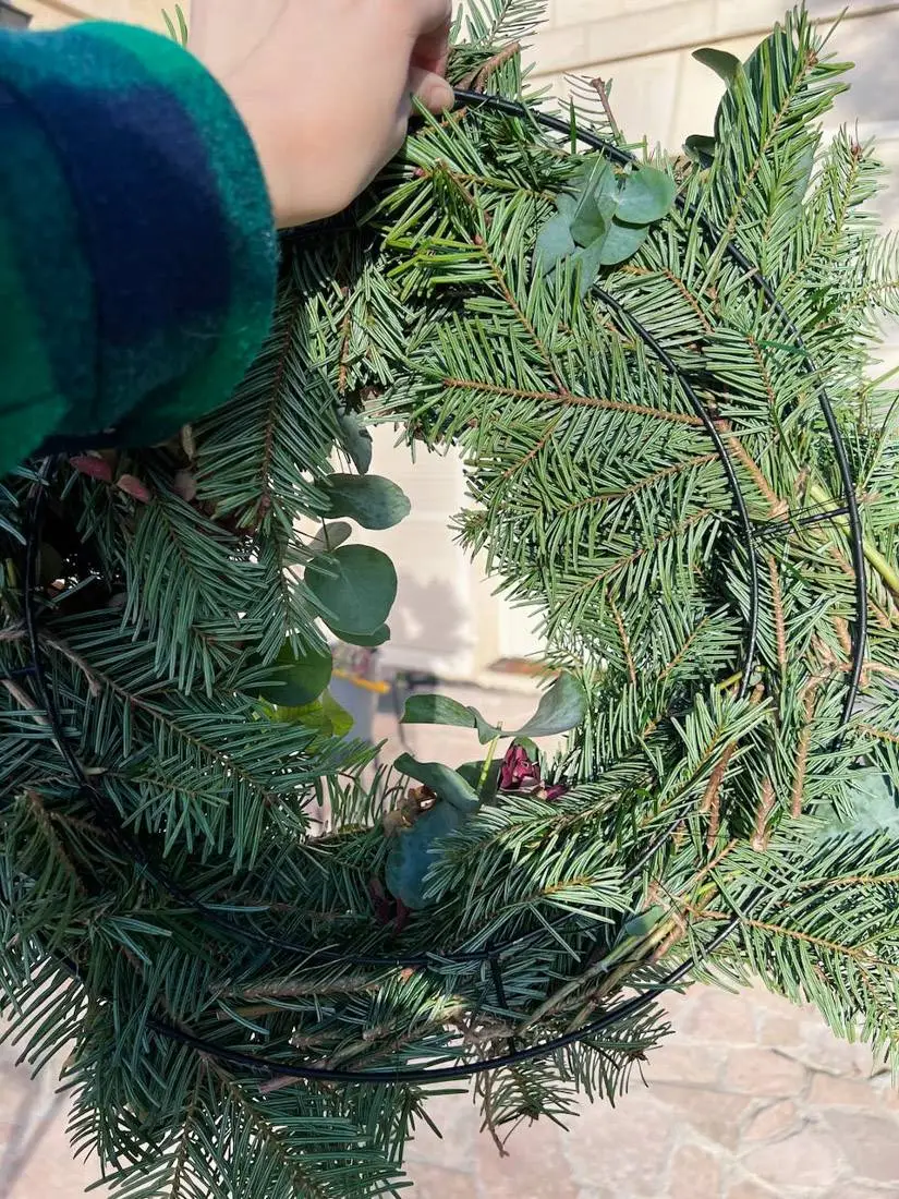 tutoriel comment créer une couronne de Noël-12