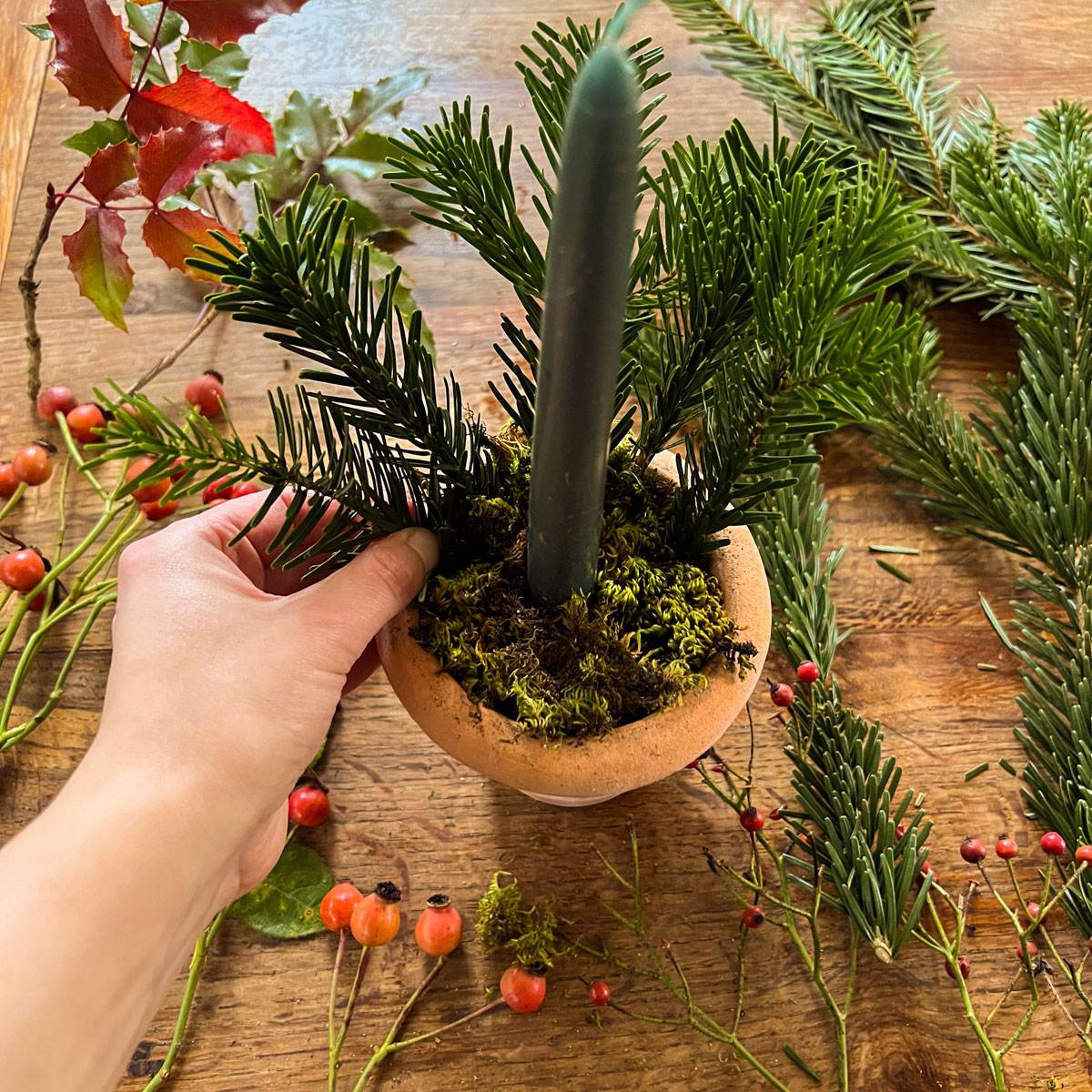 décor de Noel ancien bougie pot-10