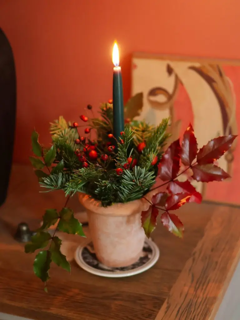natural winter decoration de Noël bougie nature DIY