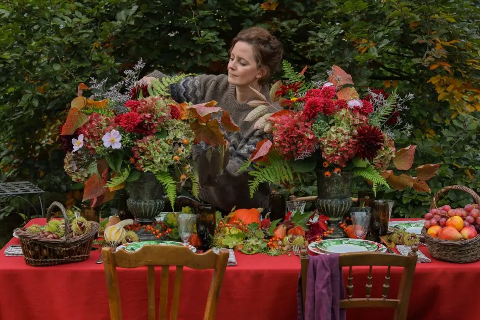 autumn table automnale grenat garnet tones -89