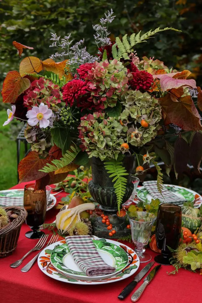 autumn table automnale grenat garnet tones -99