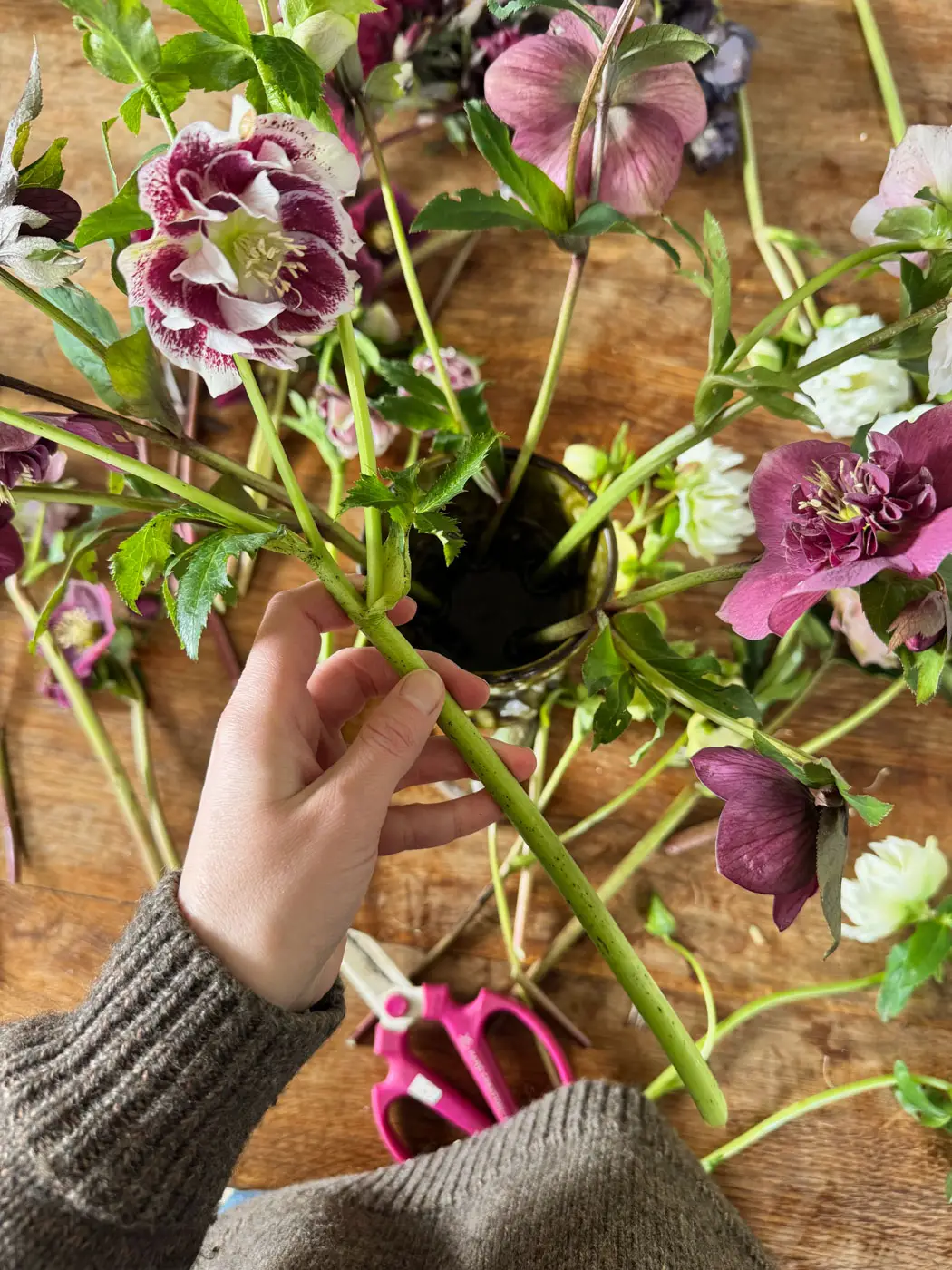 beau bouquet hellebores flowers-13